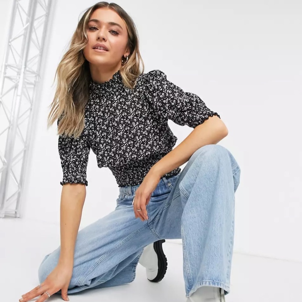 ASOS High Neck Floral Blouse